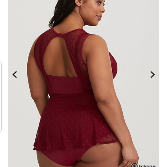 *SOLD*New 6x Torrid Polka Dot Mesh Peplum Swimsuit - Picture 3 of 8